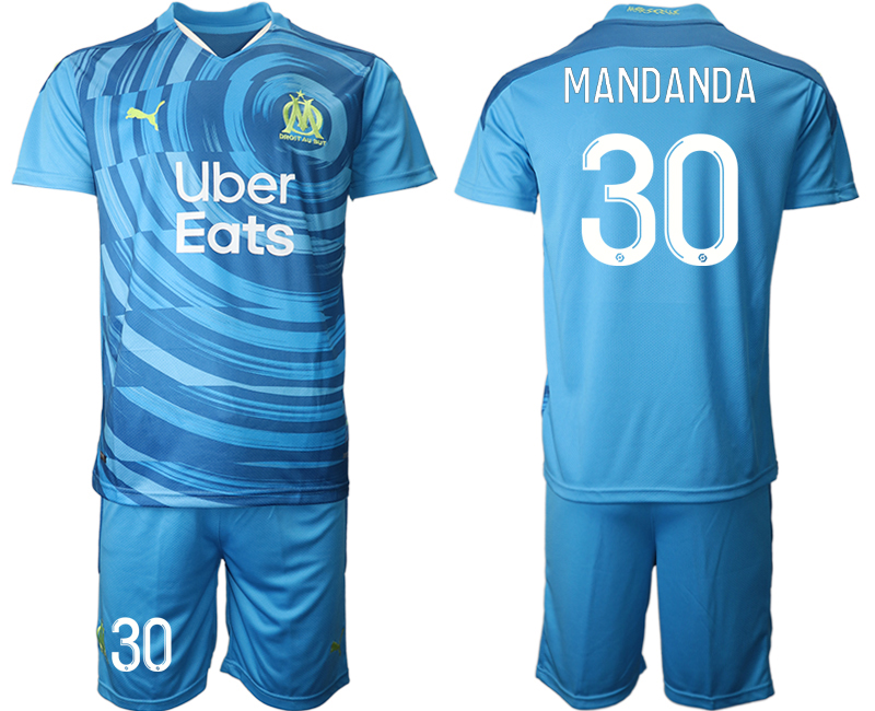 Men 2021 Olympique de Marseille away #30 soccer jerseys->customized soccer jersey->Custom Jersey